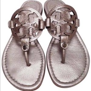 Tory Burch Pewter Metallic Miller Sandal